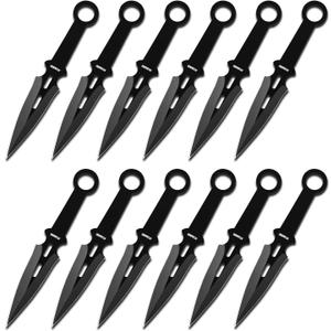 Dispatch Throwing Knives Set of 12, Professional Throwing Knife with Nylon Sheath, Stainless Steel Well Balanced Kunai Throwing Knives for Recreation and Competition
