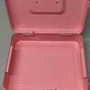 Cash Box with Lock and Money Tray Metal Money Box Large Cash Lock Box for Money 9.84" x 7.87" x 3.54" Pink