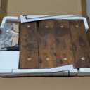 TEAMIX Monitor Riser - 2 Pack, Rustic Brown Wood Adjustable Stand for 2 Monitors/Laptop/PC