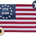 Bradford 1776 2026 Bennington 250 Anniversary Betsy Ross Flag 4x6 ft Outdoor Embroidered 13 Colonies Flags USA 250th American Flag with 2 Brass Grommets
