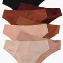 Women’s Seamless Hipster Underwear No Show Panties Invisibles Briefs Soft Stretch Bikini Underwears S, Pack 7