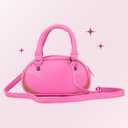 Paris Hilton Mini Varsity Bowler Satchel Hand Bag Purse with Removable Strap Vegan Leather