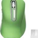 memzuoix 2.4G Wireless Mouse, 1400 DPI Mobile Optical Cordless Mouse with USB Receiver, Portable Computer Mice Wireless Mice for Laptop, PC, Desktop, MacBook, 5 Buttons (Gunmetal) (Bronze)