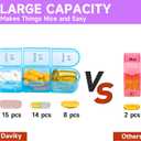 Daviky Weekly Pill Organizer 3 Times a Day, Travel Pill Organizer 3X a Day, Pill Box 7 Day, Daily Pill Box Organizer, Pill Cases Organizers 7 Day, Medicine Organizer to Hold Vitamins and Medication