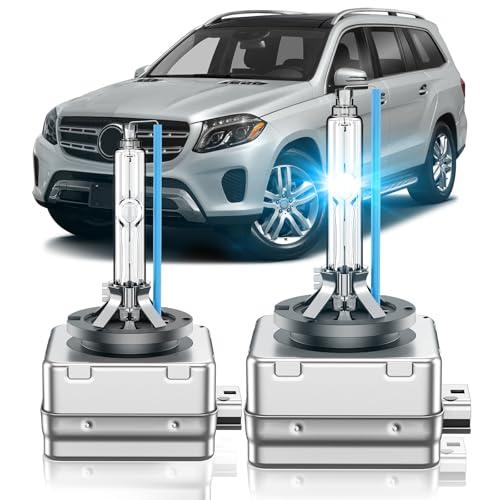 SENROBO Fit for Mercedes Benz 2017-2019 GLS450 GLS550 GLS63 AMG 2008-2015 GL320 GL350 GL450 GL550 GL63 GLK350 GLK450 D1S HID Xenon Headlight Bulbs, High Low Beam Light Bulb, 8000K Blue, Pack of 2