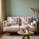 ROXMART Coquette Pink Bow Disco Ball Pillow Covers 18x18, Preppy Girly Room Decor, Trendy Bow Mirror Ball Decorative Pillow Covers for Couch Sofa Girls Bedroom Dorm Apartment (Style06)