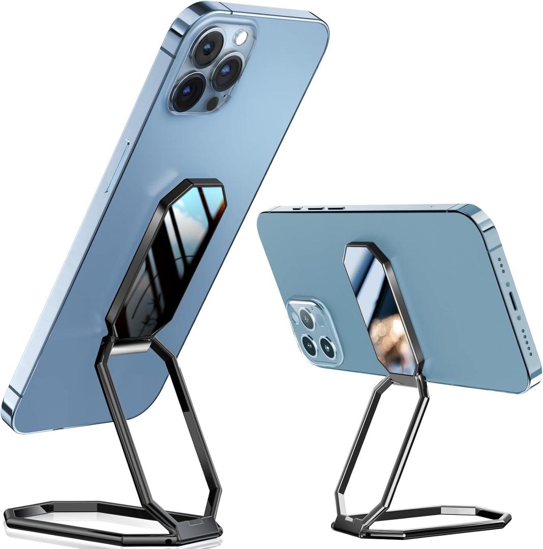 A-LuGei  &  Phone Kickstand Ring Holder, Magnetic Cell Phone Grips, Phone Stand for Desk, Adhesive Phone Holder for Hand, 360 Rotation Ring for Back of iPhone Case