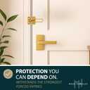 Mega Handles Safety Door Lock 2026 Version, Heavy-Duty Zinc Alloy 4.2" Door Lock, Swing Bar Door Guard, Safety Childproof Reinforcement Door Stopper for Kids (Satin Brass)