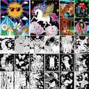 Zhanmai 48 Pack Velvet Coloring Posters Fuzzy Velvet Coloring Posters DIY Crafts for Kids Color Your Own Poster Bulk for Holiday School Home Party Activities (Safari)