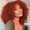 Short Curly Wigs for Black Women, Ginger Kinky Curly Afro Wigs for Black Women, Synthetic Ginger Orange Afro Curly Wigs for Daily Use