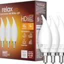 GE Relax LED Light Bulbs, 40 Watt, Soft White Candle Lights, Decorative Light Bulbs, Frosted, Small Base (36985), 3 Bulbs