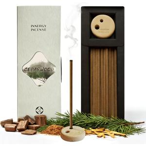 Cedarwood Incense Sticks  All Natural Home Fragrance for Meditation & Relaxation, No Bamboo Core, 50 Count  Innergy