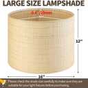 GO&SO Large Drum Lamp Shades Woven Lampshades Barrel Shape, 16" L x 12" H (E26 Spider),Farmhouse Lampshades For Floor Lamps & Table Lamps, Hand Crafted Replacement Lamp Shade, Easy Assembly Required