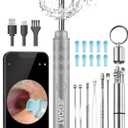 Ear Wax Removal Kit,1296P HD Ear Cleaner with Camera for Adults Kids, Ear Cleaning Kit Ear Scope, 6 LED Lights and 12 Ear Picks, Earwax Removal with Otoscope Compatible with iOS and Android (Gray)