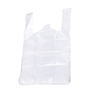 100pcs White Food Grade Plastic Bag with Handle Food Packaging Bag for Supermarket Store Grocery (20*30)