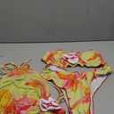 SOLY HUX Women's 3 Piece Swimsuit Floral Halter Bikini Set Beach Vacation Bathing Suit with Drawstring Cover Up Skirt