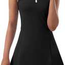 Tennis Dress for Women, Tennis Golf Dresses with Built in Shorts and Pockets for Sleeveless Workout Athletic Dresses (Size Large, Black)
