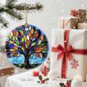 3 x Vibrant Tree of Life Christmas Ornaments: Christmas Tree Ornaments & Holiday Decor  Tree of Life Gifts, Perfect Holiday Presents & Gift Ideas for Friends, Coworker, Family