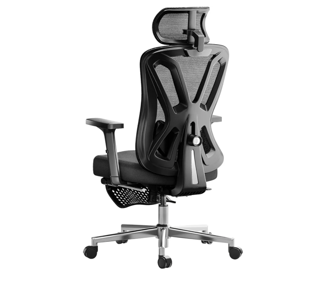 Hbada P5 Ergonomic Office Chair, Desk Chair with Adjustable Lumbar Support and Height, Comfortable Mesh Computer Chair with Footrest 2D Headrest, Swivel Tilt Function Black
