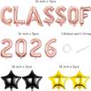 2 x Class of 2026 Graduation Decorations, 16 Inch Rose Gold Foil Balloons Freely Combine 2026, 18 Inch Star Balloons for High School College Grad Gift Ins Photo Party Supplies