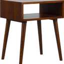 NTC Zoe Solid Wood Nightstand, Mid Century Modern Side Table Bedroom, Bedside Furniture, Night Stand, End Table, Easy Assembly - Dark Walnut (Zoe (Without Drawer))