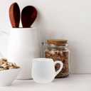 Hemoton Mini Ceramic Creamer Cup with Handle 1.9Oz Small Sauce Spoon for Serving Syrup Milk and Condiments in Kitchen and Dining