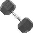 CAP Barbell 40 LB Rubber Coated Hex Dumbbell Hand Weight - Only One Dumbell | Chrome Handle