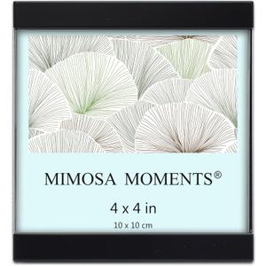 MIMOSA MOMENTS Metal Black Square Picture Frame, 4x4 (Black)