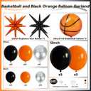Basketball Balloon Arch Kit - 111pcs Orange, Black, Silver Garland With Explosion Star Balloons for Boys Birthday, Baby Shower, Sports Theme Decorations