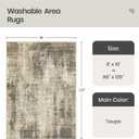 8x10 Area Rugs for Living Room, Abstract Large Washable Rug, Taupe | Soft Thin & Light weight, Folable, Stain Resistant Low Pile Non Slip Modern Distressed Carpet Rugs for Bedroom, Dining Room
