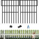 Animal Barrier Fence, 10 Panels No Dig Fence, 17in(H) x 10.8ft(L) Dog Fencing Rabbit Fences, 1.52in Spike Spacing Rustproof Metal Fences Border for Outdoor Yard with Cable Ties and Cutting Plier (10 Panels-17in(H)x10.8ft(L), Black)