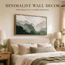Large Framed Sage Green Wave Textured Living Room Canvas Wall Art, 48"L x 24"W