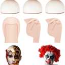 PLULON Halloween Bald Cap for Woman Men, Latex Bald Caps for Adults Women Makeup Wig Caps