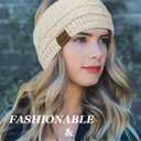 Loritta 4 Pack Womens Winter Headbands Fuzzy Fleece Lined Ear Warmer Cable Knit Thick Warm Crochet Headband Gifts (B Confetti(Black+Dark Gray+White+Beige))