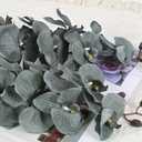 41in Artificial Orchids Fake Orchid 6PCS Velvet Silk Orchids That Look Real Long Stem Artificial Flowers for Tall Vase for Home Party Fall Halloween Dcor (Gray)