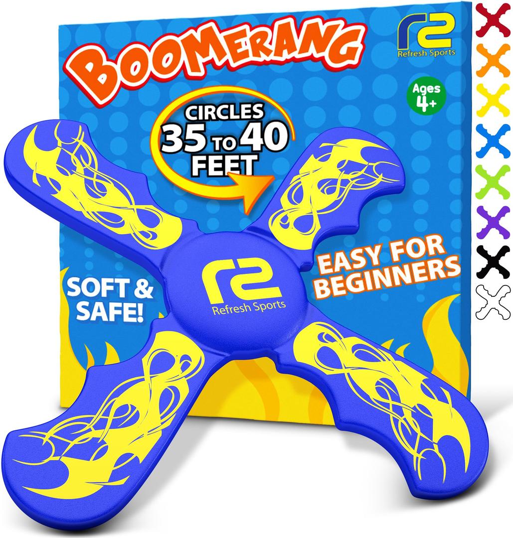Fun Boomerang for Kids  Soft & Easy to Use  Outdoor Toys for Kids or Adults  Best Gifts for 6 7 8 9 10 Year Old Boys & Girls + 2026 Top Toys for Boys Age 812  Fun Outdoor Toy for Boy Gift Ideas