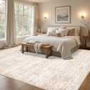 Area Rugs 10x14 Living Room Rug: Washable Rug Soft Vintage Boho Carpet Indoor Floor Non-Slip Stain Resistant Large Carpets for Bedroom Dining Room Farmhouse Nursery Home Office Beige