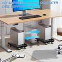 Pc Stand for Floor, Adjustable Computer Tower Stand for Carpet,Mobile CPU Stand with 4 Rolling Caster Wheels, PC Tower Stand Fits Most PC Under Desk-D-Black
