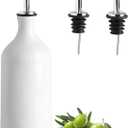 Sweejar Ceramic Olive Oil Dispenser Bottle, Opaque Oil Cruet Protects Oil to Reduce Oxidation, Suitable for Storage Oil, Vinegar, Coffee Syrups & Other Liquids, Pack of 1, 15.5 Fl Oz (White)