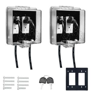 2-Gang Baby Safety Dual Outlet Cover Box - Key Lock for Much Better Toddler Proofing, Easier Operation, Simple 4 Step Install,Provides Extra Space Inside for Plugs,Adapters,Clear(2pack)