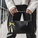 Zeyune 233 Pcs 20 Set DIY Bead Keychain Making Kits Bag Charm Beads Making Craft Ribbon Bow Key Chain Letter Alphabet Keychain Jewelry Accessories for Mothers Day Gifts Jewelry Make Party Favor (Multicolor)