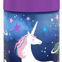 THERMOS FUNTAINER Water Bottle with Straw - 12 Ounce - Kids Stainless Steel Vacuum Insulated Water Bottle with Lid, Space Unicorn