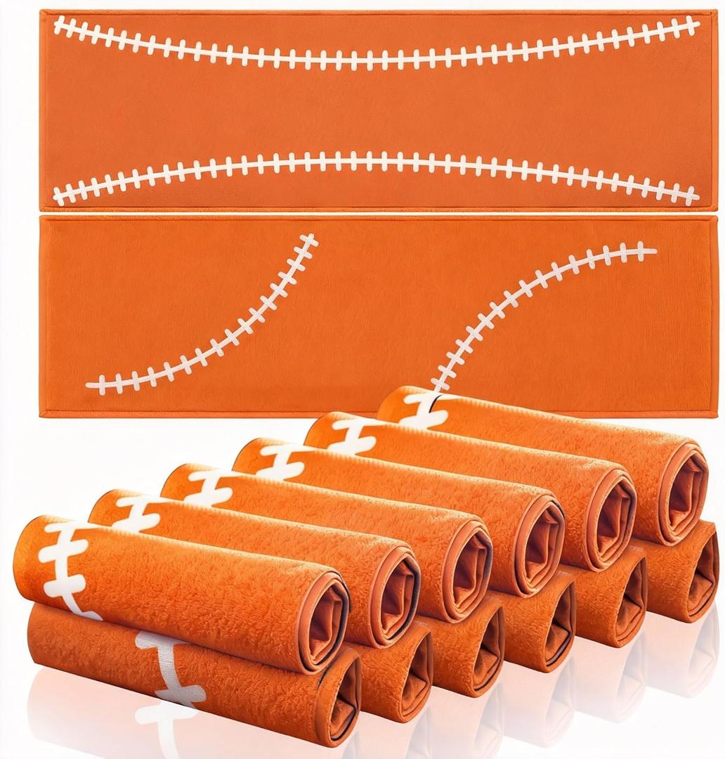 OPSO Football Cooling Towel Set, 40 x 12 inches, 12 Pack, Microfiber Sports Towels for Baseball, Soccer, Golf LCE Towel Microfiber Sports Towels for Player (Football 2)
