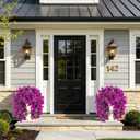 Faux Bougainvillea Artificial Flowers Plants for Outdoors Outside Decoration, 2 pcs Purple Fake Flowers UV Resistant Look Real Silk Long Trailing Vines for Front Door Porch Planter Urn Patio Garden