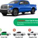 in-Channel Rain Guards for 2007-2021 Toyota Tundra Crewmax, Window Visor Shields Vent Deflector Shade Wind Dark Smoke 2008 2009 2010 2011 2012 2013 2014 2015 2016 2017, Tape-On Outside-Mount, 4PCS