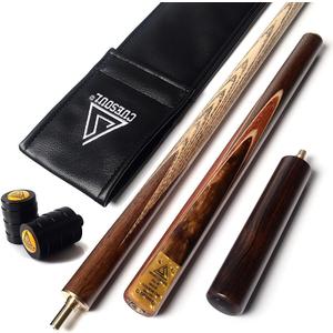 CUESOUL 3/4 Jointed Snooker Cue 57 inch Handcraft with Extension/Joint Protector Packed in Leatherette Cue Bag