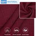 hyha Outdoor Couch Cushion Covers, Sectional Couch Sofa Covers Washable, Jacquard Diamond Lattice, Stretch Sofa Seat Cushion Cover for Indoor/Outdoor Patio Furniture (1 Piece for Medium, Wine Red)