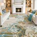 8x10 Washable Non-Slip Area Rug for Living Room (Orange Yellow)