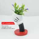 Cute Mouse Pen Holder for Desk, Resin Remote Control Holder,Cartoon Mouse Vase Makeup Brush Holder, Charming home office ornament,Unique Gift for Family and Friends. (Mini flower pots)