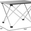 Grope Portable Camping Table with Aluminum Table Top, Folding Beach Table Easy to Carry, Prefect for Outdoor, Picnic, BBQ, Cooking, Festival, Beach, Home Use (Black-S)